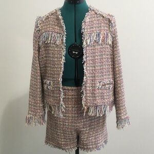 Zara Matching Set Pink Tweed 🚨FREE SHIPPING 🚨
